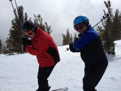 Lynn & Jerry Practice Snow Golf Swings
